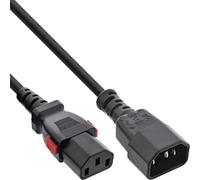 Inline Extensión de Dispositivo en frío con Bloqueo C13 a C14, Cable de alimentación Robusto para Aplicaciones SAI, Servidor y AV, Negro, 1 m, 16931L