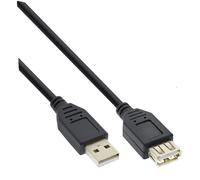 InLine Extensión USB 2.0, macho / hembra, tipo A, negro, contactos de oro, 10m