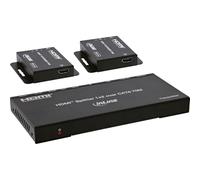 Inline Extensor Divisor HDMI 1x2, Cat.6, 4K 30Hz, con receptores | HDMI a 2 pantallas, hasta 70 m Full HD o 40 m 4K, Cat.6, canal de retorno IR, receptor incluido