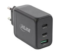 Inline Fuente de alimentaciÃ³n USB PD, cargador GaN de 3 puertos, doble USB-C + USB-A, 65W