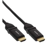 InLine HDMI Kabel, HDMI-High Speed mit Ethernet, Stecker/Stecker, verg. Kontakte, schwarz, flexible Winkelstecker, 1,5m