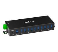 Inline Hub Industrial USB 3.2 Gen.1 con 10 Puertos, Carcasa de Aluminio, Montaje en Carril DIN, concentrador USB Activo con Fuente de alimentación, 5 GB/s, 35396C