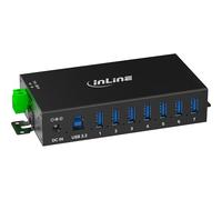 Inline Hub Industrial USB 3.2 Gen.1 con 7 Puertos, Carcasa de Aluminio, Montaje en Carril DIN, concentrador USB Activo con Fuente de alimentación, 5 GB/s, 35396B