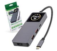 Inline Hub USB 3.2 Gen.2 con 3 x USB-C, 2 x USB-A, HDMI 4K, PD 100 W, Pantalla, Transferencia de Datos rápida, Compatible con Windows macOS Linux, 35392D