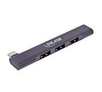 InLine Hub USB-C delgado con 4 puertos USB-A, 1 x USB 3.2 Gen.1, 3 x USB 2.0, Plug & Play, compacto, ideal para ratón, teclado y memorias USB, 33203N