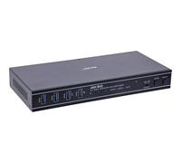 Inline KVM 57885F - Conmutador para 2 PC, HDMI 2.0, 4K @ 60 Hz, Dual Monitor, USB 3.2, Hotkey & IR Remote, Salida de audio, Carcasa Metálica