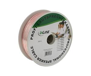 InLine Lautsprecherkabel, 2X 0,75 qmm, CCA, Transparent, 50m