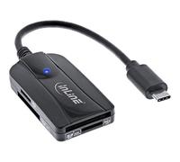 InLine - Lector de Tarjetas USB 3.1 USB-C, Compatible con Tarjetas SD, SDHC y SDXC, microSD, UHS-II