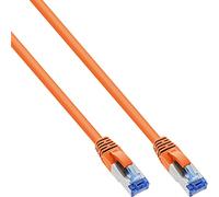 InLine® Ligawo - Cable de Red S/FTP (PiMf, Cat. 6A, 500 MHz, sin halógenos, Cobre, 0,3 m), Color Naranja