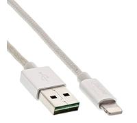 InLine Lightning/USB 1m 1m USB a Lightning Plata - Cable USB (1 m, USB A, Lightning, Macho/Macho, Plata, Derecho)