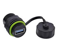 Inline Mini Conector USB A IP68 Impermeable blindado USB-A Hembra a Hembra, 5 GB/s Datos y Corriente de 5 V/2 A, extensión USB para Exterior y tecnología 69927R