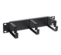 InLine® Panel de gestión de Cables de 10 Pulgadas, 3 Asas, RAL 9005, Color Negro