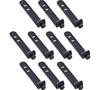 InLine Paquete de 10 bridas de silicona resellables negras compactas elásticas para gestión de cables, hogar, oficina, viajes, 65 mm, 59972B