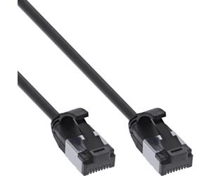 InLine Patchkabel slim, U/FTP, Cat.8.1, TPE libre de halógenos, negro, 10m
