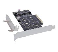 InLine® PCI Express 76660N - Tarjeta para 2 Tarjetas internas NVMe M.2 Key M, bifurcación, PCIe x8, Incluye Soporte de Perfil bajo