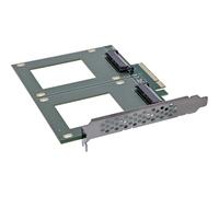 InLine® PCI Express 76660P - Tarjeta para 2 Tarjetas internas U.2 NVMe SFF-8639 (bifurcación, PCIe x8, Anchas)