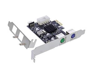 InLine PCIe MCS9990, 76620P - Tarjeta de Interfaz (2 Conectores PS/2, USB 2.0 Macho Interno, Adaptador de Teclado y ratón)