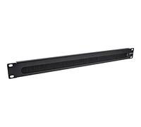InLine® Placa de Entrada de Cable de 19 Pulgadas con Cepillo, 1U, RAL 9005, Color Negro