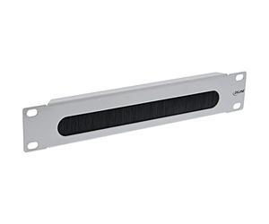 InLine® Placa de paso de cable de 10" con cepillo, 1U, RAL 7035, gris
