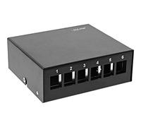 InLine RAL9005 - Enchufe para 6 Conectores Keystone RJ45, Color Negro