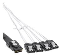 Inline SFF8087 SAS - Cable de conexión (4X SATA, 1:1, OCR, 1 m), Color Blanco