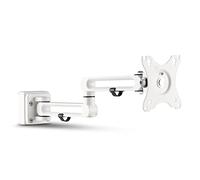 InLine Slatwall 23183B - Soporte de Pared para Monitor Slatwall, Montaje en Pared o Mesa, Montaje de Escritorio para Pantalla de 17" 32", VESA 75/100 mm, Color Blanco