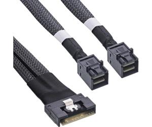 InLine Slim SAS - Cable SFF-8654 8i a 2 x SFF-8643, 0,5 m, 27648A