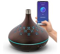 InLine SmartHome 40154 Difusor de aceites esenciales, 400 ml, humidificador ultrasónico, ambientador para dormitorio, oficina, luz ambiente, temporizador, compatible con Alexa/Google Home,