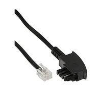 InLine TAE-F - RJ11 10m Cable telefónico Negro - Cable para teléfonos fijos (10 m, TAE-F, RJ11, Negro, Male Connector/Male Connector)