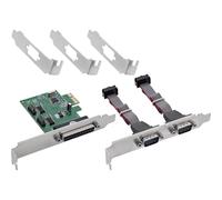 Inline Tarjeta de Interfaz PCIe, 2 x RS-232 + 1 x Paralelo | Chapas WCH CH382L, IEEE 1284, SPP, PS/2, EPP, ECP, de perfil bajo, hasta 115 kb/s por puerto serie