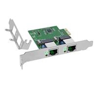 InLine Tarjeta de Red Dual Gigabit con 2 x RJ45, PCIe x1, Incluye Soporte de Perfil bajo, VLAN, Marcos Jumbo, eficiencia energética, 51128K