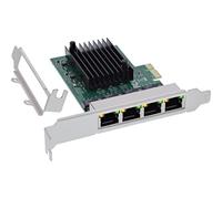InLine® Tarjeta de Red Quad Gigabit, 4 x RJ45 1 GB/s, PCIe x1, Incluye Soporte de Perfil bajo, 51127B