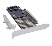 InLine® Tarjeta PCI Express a 1 x M.2 Key B + 1 x NVMe M.2 Key M + 1 x mSATA, PCIe x16, 76660T