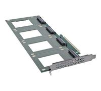 InLine® Tarjeta PCI Express para 4 Tarjetas internas U.2 NVMe SFF-8639 - Bifurcation, PCIe x16, 76660R