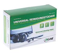 InLine® Toallitas de limpieza universales húmedas y secas para auriculares y monitores