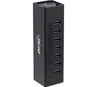 InLine USB 3.0 Hub con Carcasa de Aluminio y la Fuente de alimentación 3A (7-Port Negro