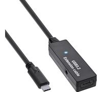 InLine USB 3.2 Gen.1 - Cable alargador activo USB 3.2 Gen.1, conector USB-C macho a USB-C hembra, cable Reapter con amplificación de señal, larga distancia, para discos duros, impresoras, cámaras web,