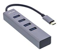 InLine® USB 3.2 USB Tipo C Multi Hub (4 USB-A 5 GB/s), OTG, Carcasa de Metal.