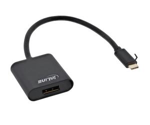 InLine USB Display Converter, USB Type-C macho a DisplayPort hembra (DP Alt Mode), 4K2K, negro, 0,2m