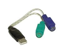 InLine USB to PS/2 Converter, USB macho a 2x PS/2 hembra para ratón y teclado