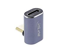 InLine® USB4 - Adaptador USB Tipo C Macho/Hembra en ángulo Superior/Inferior, Aluminio, Color Gris