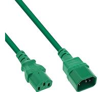 InLine® Wentronic - Cable alargador (1 m, C13 a C14), Color Verde