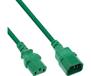 InLine® Wentronic - Cable alargador (1 m, C13 a C14), Color Verde