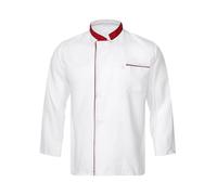 inlzdz Camisa De Cocineros Camareros Chef Hombre Mujer Uniforme con Botones Uniforme De Chef Ropa De Trabajo Rojo 4XL