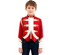 inlzdz Disfraz De Domadora Circo Para Niños Chaqueta De Estilo Militar De Soldado Disfraz De Tambor Mayor Traje De Fiesta Temática Rojo 15-16 años