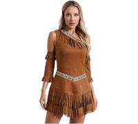 inlzdz Disfraz De Princesa Guerrera Sexy Para Mujer Disfraz De Guerrera Romana Marrón Vestidos De Fiesta De Mitología Griega Romana Antigua Cosplay Marrón XL