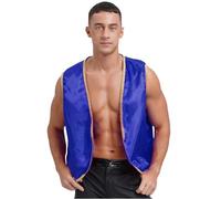 inlzdz Disfraz de príncipe árabe para hombre Disfraz Domador Circo Chaleco de cosplay árabe indio Ropa de Fiesta Actuación Competición Carnaval Halloween Azul real M