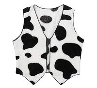 inlzdz Disfraz Vaca para Niño Nina Cosplay Cowboy Cowgirl de Historia del Juguete Chaleco Franela Sueva Invierno Chaqueta de sin Mangas Negro&Blanco 10 años