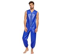 inlzdz Hombre Traje Corporal Resistente Al Agua Jumpsuit Trabajo Overol Ajustable Cierre Cremallera Delantero Azul Real M