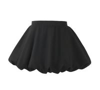 inlzdz Minifalda para Niña Faldas Fiesta Playa Verano Falda Cintura Alta a Globo Al Aire Libre Fotografía Negro 10-11 años